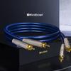 Аудиокабель RCA Kaiboer с серебряным покрытием и экранированием, одножильная медь, двойной RCA штекер-штекер, синяя ПВХ оболочка, для усилителей, акустических систем