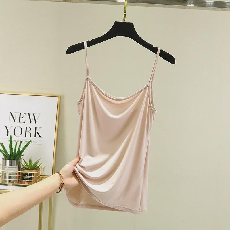 Женская летняя майка-топ без рукавов из модала - Сексуальный топ с круглым вырезом