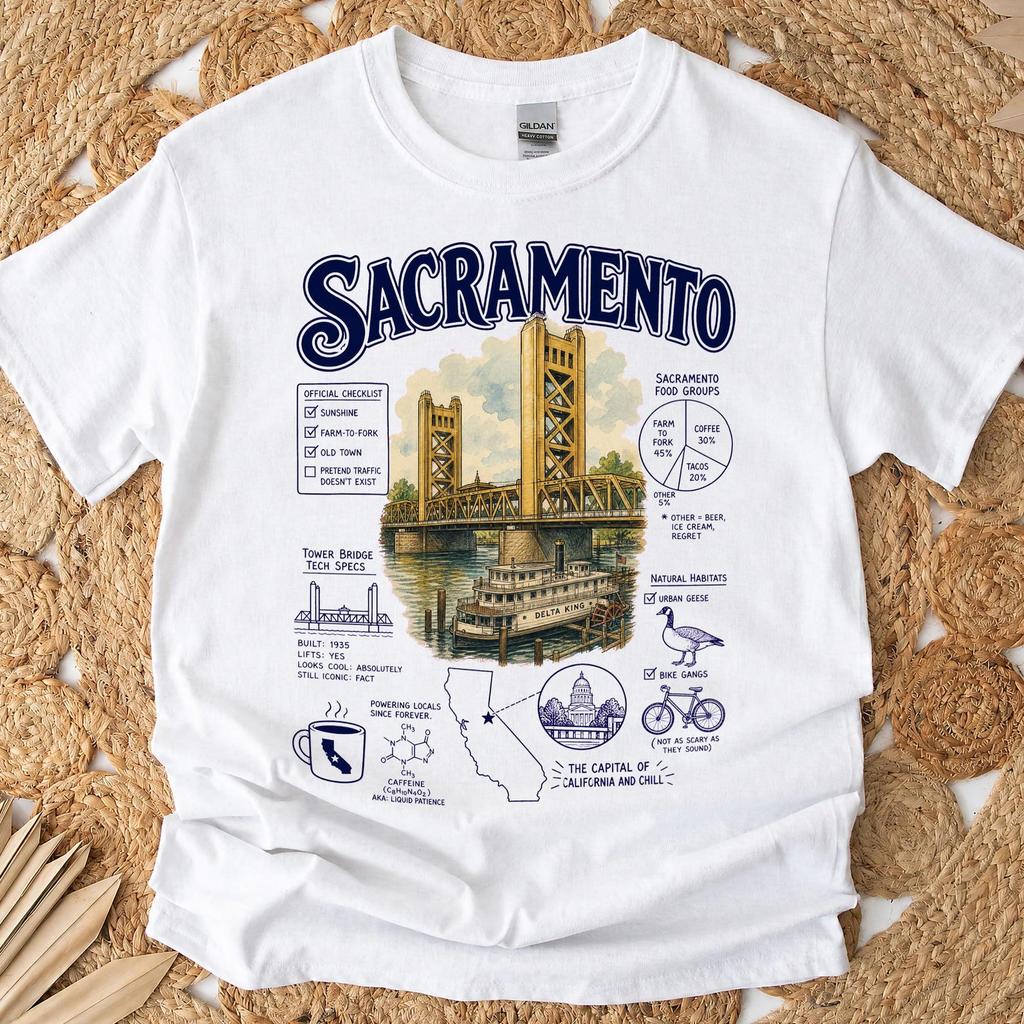 Funny Sacramento Shirt - Retro Travel & Places Gift - Sarcastic Sacramento Clothing