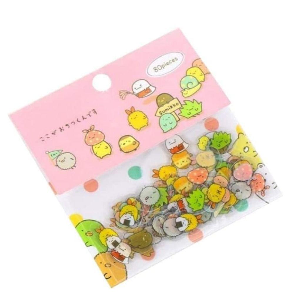 80 шт ПВХ ручная палатка DIY декоративные наклейки многоцветные японские мультяшные наклейки сумка