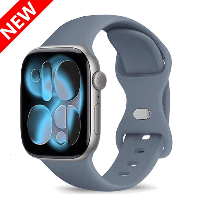 Спортивный силиконовый ремешок для Apple Watch Bands 40мм 44мм 46мм 45мм 41мм 49 42мм Correa Браслет iWatch серия 10 11 9 8 7 ultra 3 SE