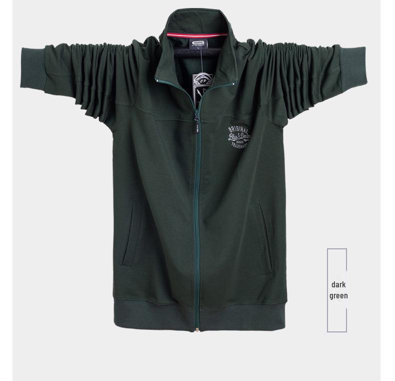 Men's Plus Size Zipper Sweatshirt Coat - 2024 Autumn/Winter Collection, Loose Thin Fit, Model 5083