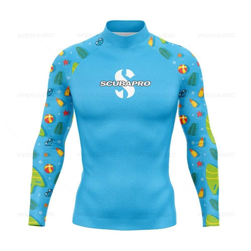 UV Protection Rash Guard Snorkeling Diving Swimming Long Sleeve Top UPF 50 Sunproof Swimwear Unisex Adult