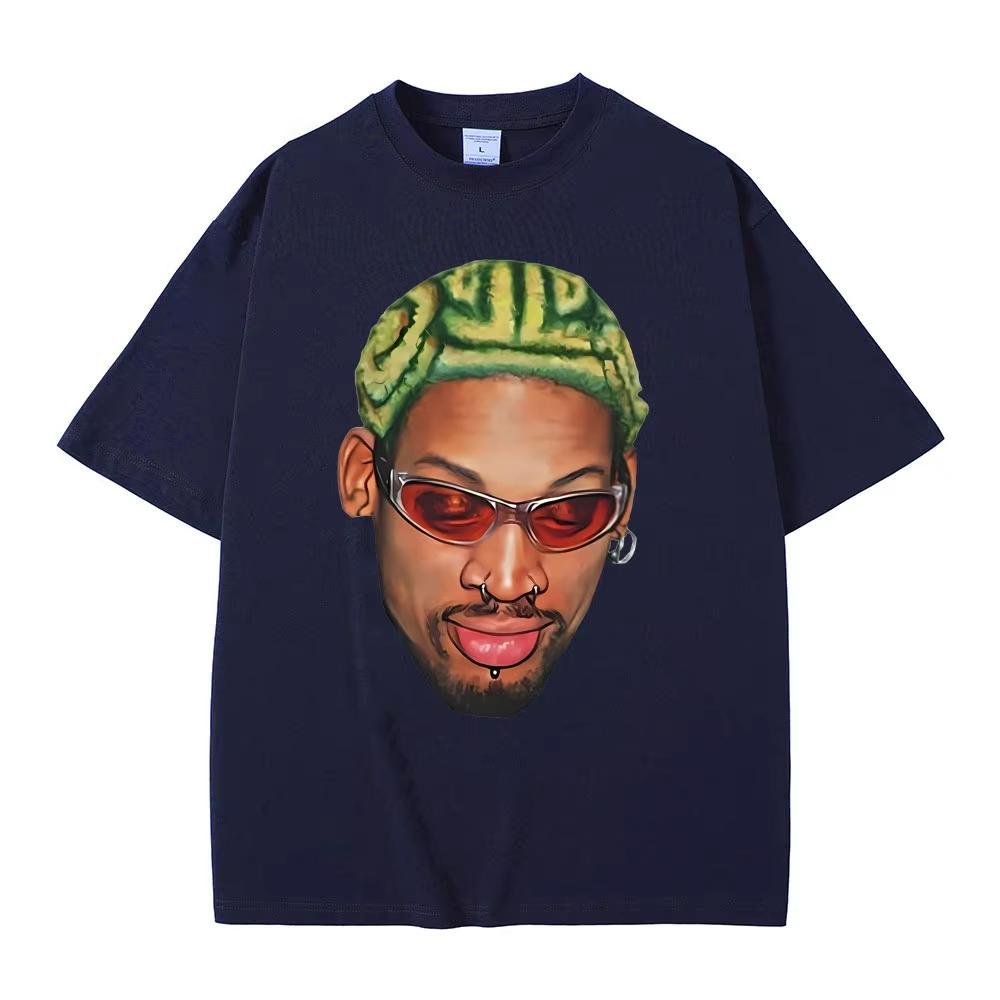 The Worm Dennis Rodunisex Head Graphic Tshirt Male Vintage Oversized Basketball Boys T Shirt Unisexs Hip Hop Fashion Street TShirts
