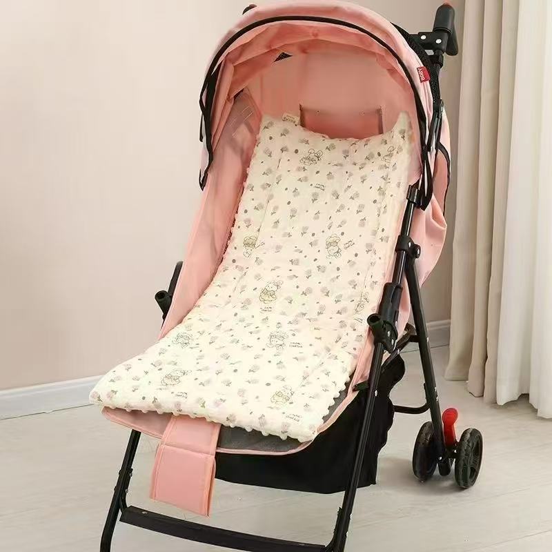 Soft Comfortable Baby Stroller Pad Newborn Thick Bean Fleece Cotton Cushion Wholesale Ready Stock
