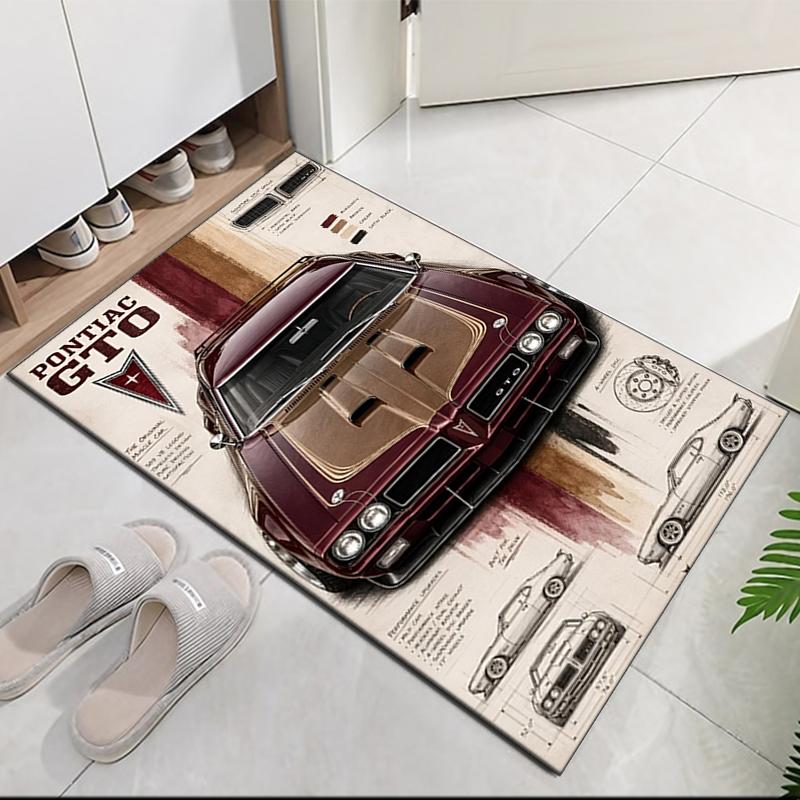 Pontiac Printed Carpetrugfor Office Chair Living Room Bedroom Kitchen Room Decor Gifts