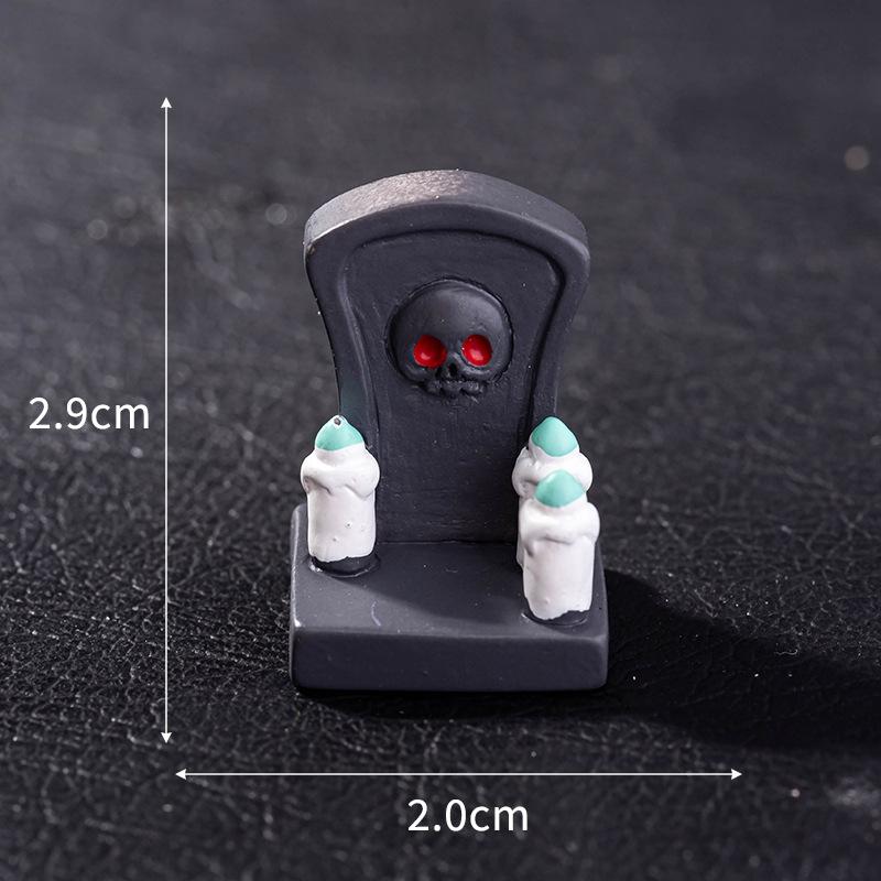 Accesorios Decoración Halloween Figuras Miniatura Momia Calavera Conejo Casa Mágica Fantasma Calabaza Decoración Escena Escritorio Set 8 Piezas