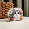 Korean Style Cute Cat Coin Purse: Cartoon Print Animal Wallet & Women's Multifunctional Card Holder