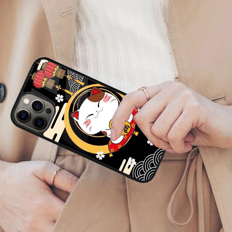 Japanese Lucky Cat Magnetic Phone Case For APPLE iPhone 17 Air 16 14 13 12 Pro Max 15 Plus Wireless Charge With MagSafe Cover