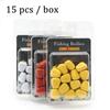 15PCS Carp Fishing Bait Pop Up Boilies Floating Corn Pellet Colored Fishing Beads for Hair Rig Method Feeder Fishing Tackle