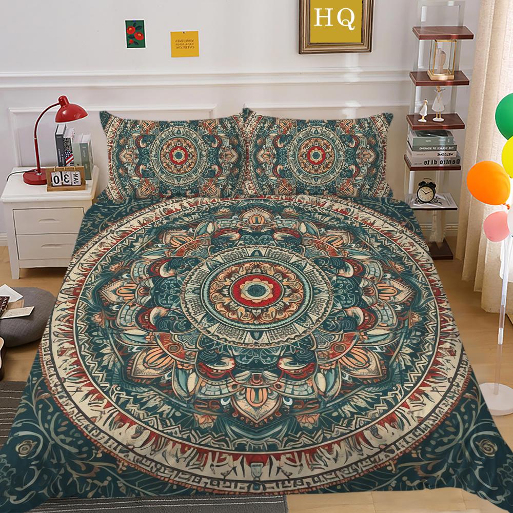 Модный комплект пододеяльников, элитный дизайн, украшение для спальни, наволочка с 3D принтом мандалы, домашнее постельное белье размера Twin King Size