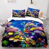 Пододеяльник Кинг/Квин «Подводный мир» Мультяшный комплект постельного белья с океанскими животными для детей Рыбы Кораллы Морская жизнь Мягкий полиэстеровый пододеяльник
