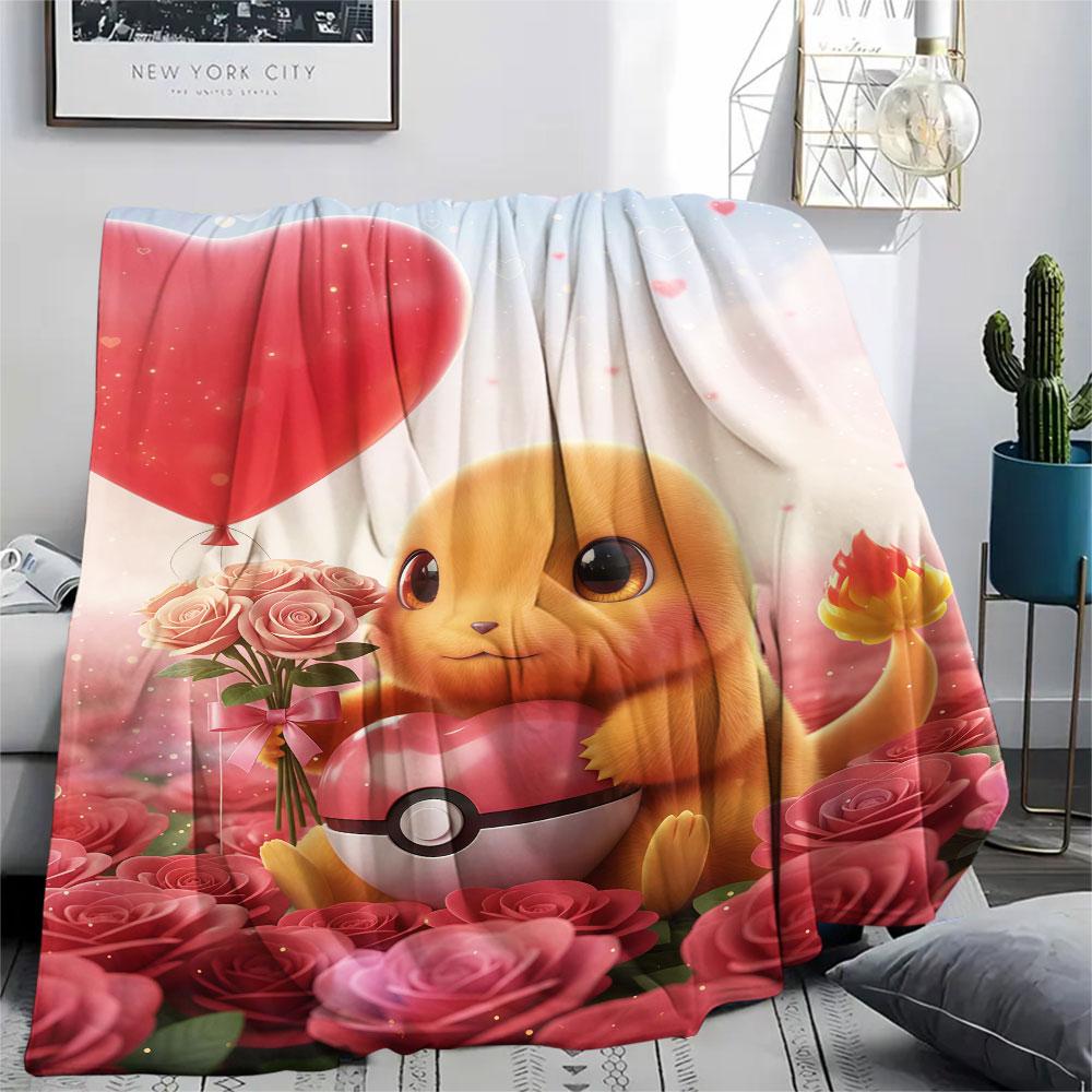 1Pc Balloon Cluster Print Flannel Blanket, High quality Comfortable for All Seasons, Home Decor, Warmth and Comfort, Perfect for Christmas Gifts