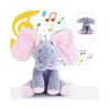 (Pink Gray) Peek-a-boo Elephant Singing Baby Plush Toy Stuffed Doll