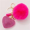 for Women's Bags Girls Ornaments Rhinestone Heart Rhinestone Keyrings Bag Pendant Pompom Keychains
