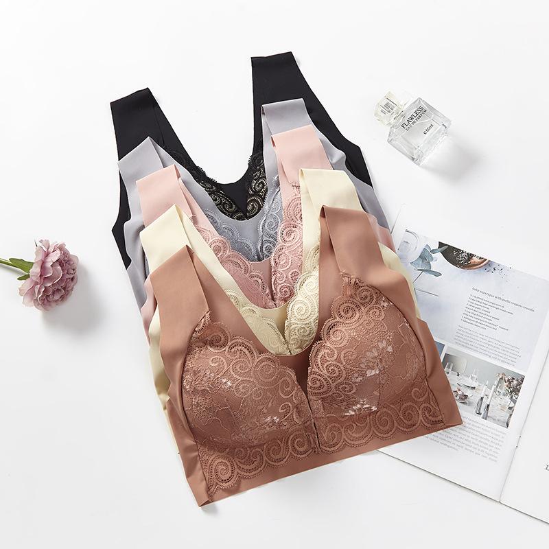 Бюстгальтер на пуговицах спереди без стального кольца, жилет, бюстгальтеры, сексуальное кружевное нижнее белье со сборками, тонкий бюстгальтер для грудного вскармливания для женщин