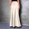 Women's Spring Summer Satin Silk-Like Half Skirt European American Style Simple Long Skirt