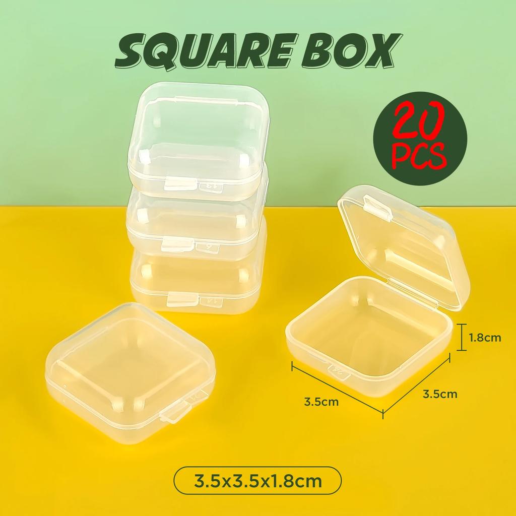 4-28Pcs Plastic Storage Box Transparent Jewelry Storage Box Container Portable Earring Ring Earplugs Packaging Storage Case
