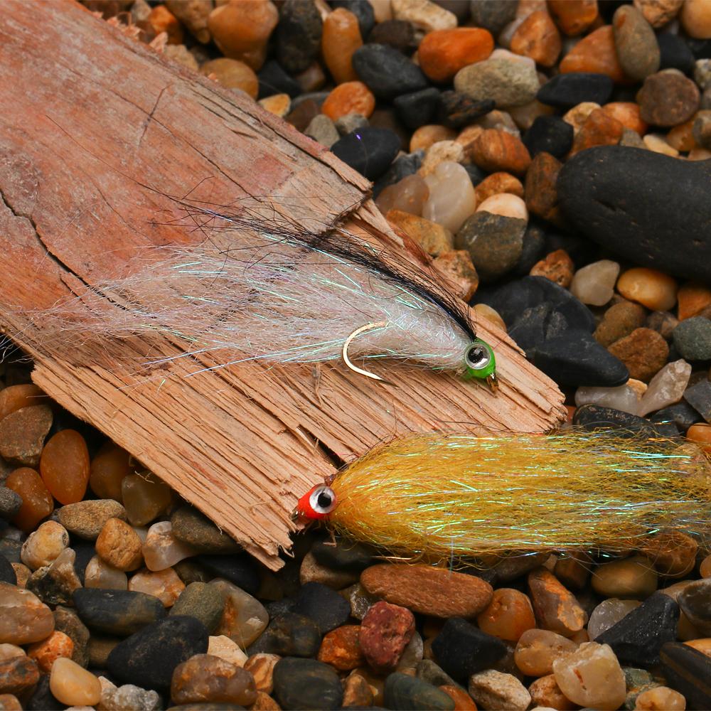 6 шт. раненый ледяной даб Minnow Fly EP шелковистое волокно наживка стример муха