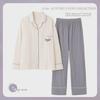 Women's Pure Cotton Pajamas Set: Loose, Long-Sleeve, Solid Color, Ideal for Spring, Autumn, and Winter, Wearable Outside, Large Sizes Available.
