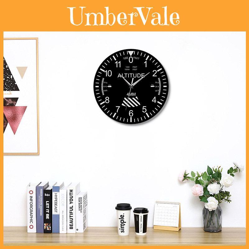 Black Wooden Wall Clock With Analog And Digital Time For Living Room And Office Use