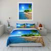 Tropical beach with palm trees. Bedding sets Duvet cover sets Duvet covers Pillowcases(1 * Duvet Cover 2 * Pillowcases without duvet insert)