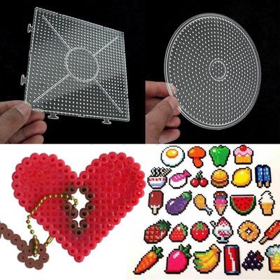 Детские большие перфорированные доски для бусин Perler / Hama Fuse, прозрачная квадратная дизайнерская доска