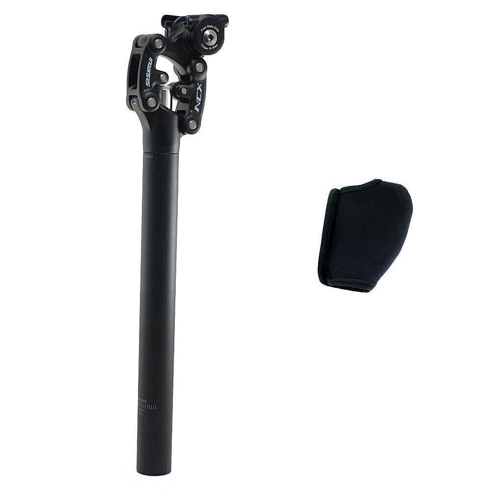 SR SUNTOUR SP12 NCX Suspension Seat Post with Protective Cover VK1919 31.6X350mm,Black,