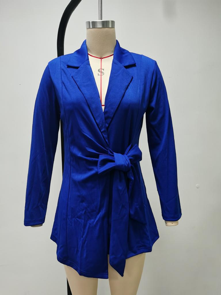 Женские осенние тонкие блейзеры, платья с длинными рукавами, бандажное платье-пиджак