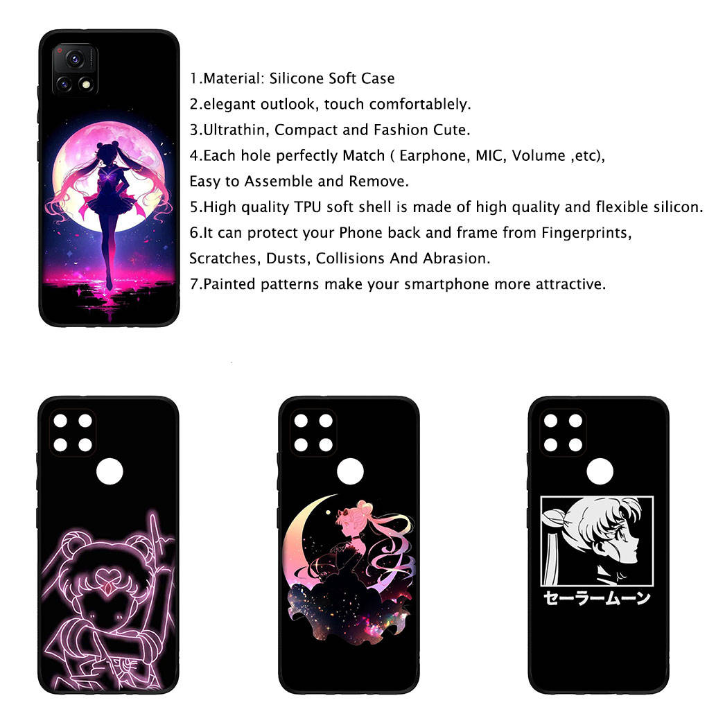Чехол для iPhone 16 15 Xiaomi Redmi Note 14 13 12 11 Pro Max X 8 9 16e Samsung Galaxy S25 S24 S23 Moto OPPO Huawei Girl Lovely Sailor Moon Phone Case