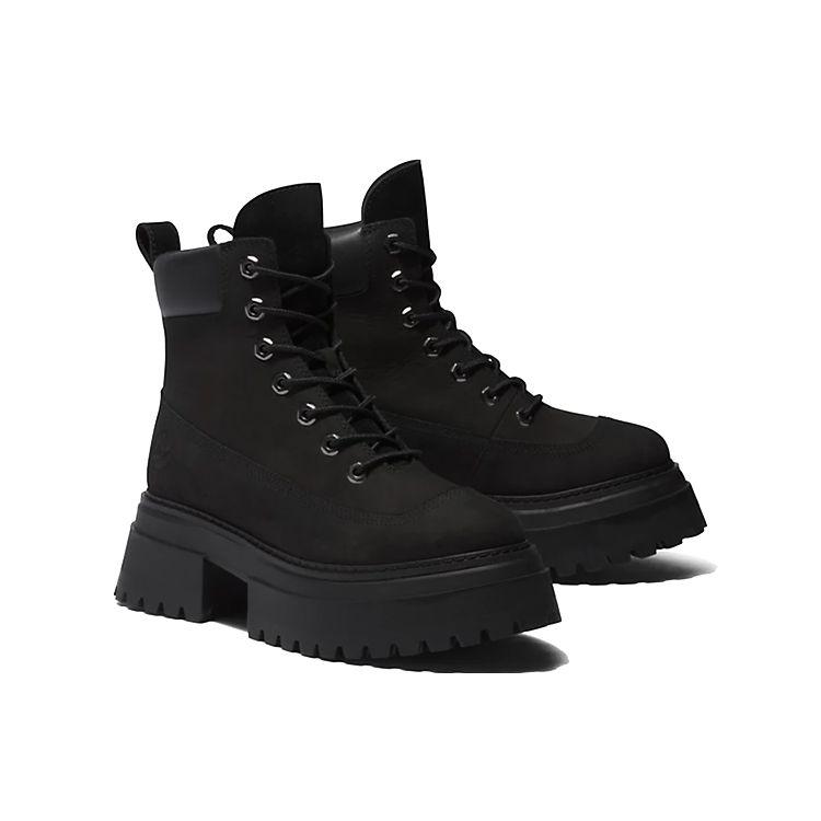 Timberland Sky 6 дюймов шнуровка кожа прочные повседневные водонепроницаемые ботинки до середины голени для отдыха на открытом воздухе женские ботинки черные A428J001