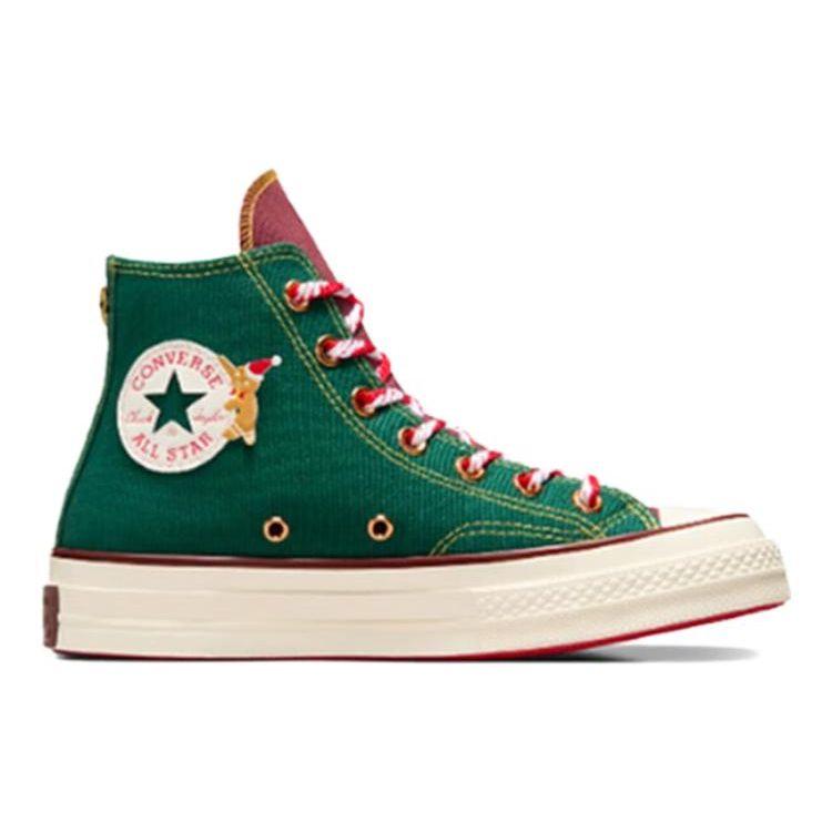 Converse Рождественский набор Chuck 70 High - Кроссовки унисекс «Пряничный человечек» Зеленый, чешуя дракона, Красный A07978C