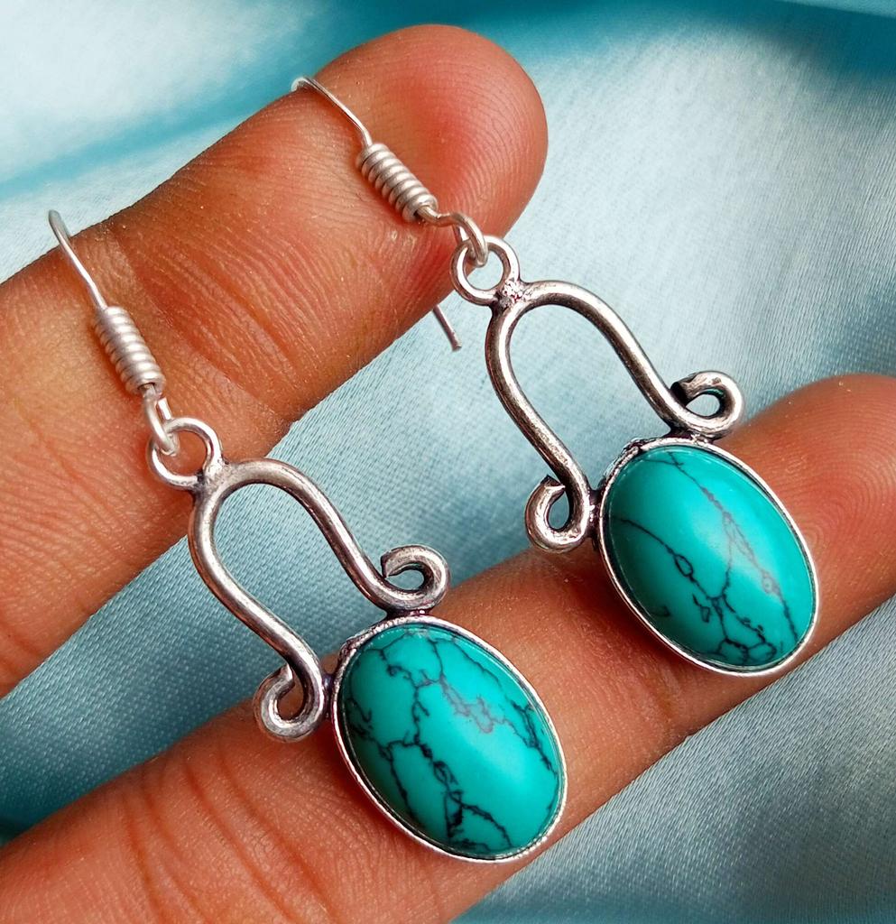 Аметист Драгоценный камень Стерлингового серебра 925 пробы с покрытием для вечеринок Серьги-крючки Ювелирные изделия NST-J2H1423