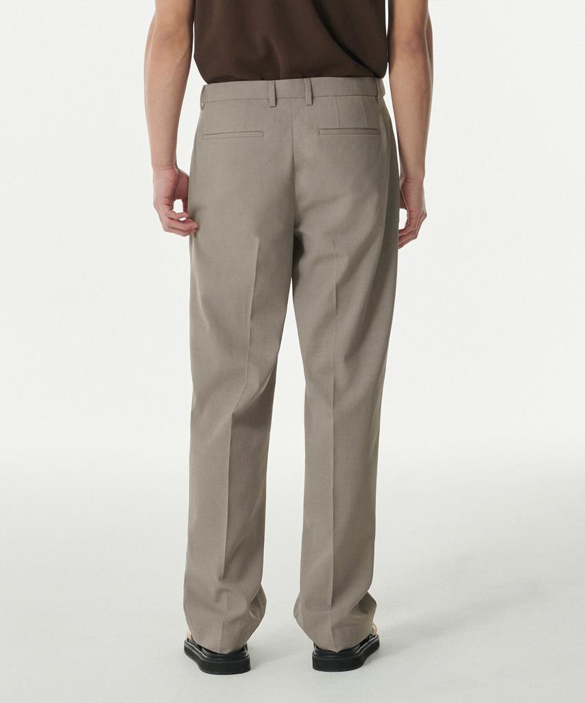 MUSINSA STANDARD Cool Touch Semi-Wide Hidden Banding Slacks [Grayish Beige]
