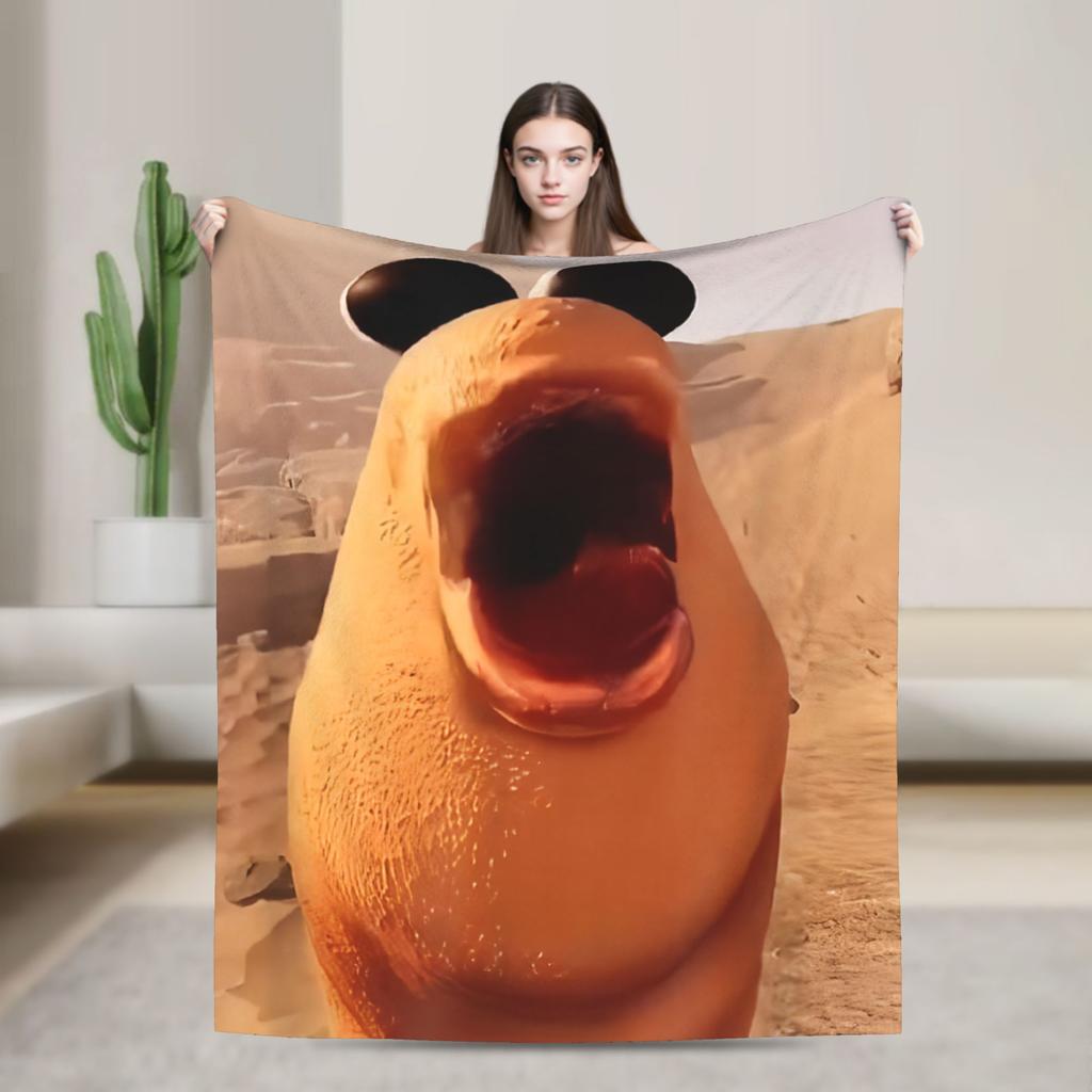 Marcus The Worm Funny Meme Flannel Fashion Blanket Trending Vintage Throw Fashion Blankets for Home 200x150cm Lightweight