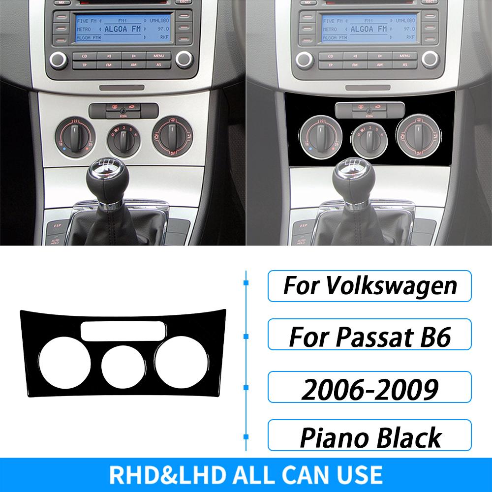 Для Volkswagen Passat B6 2006-2011 Накладка на панель управления кондиционером AC Piano Black Аксессуары для интерьера автомобиля Наклейка