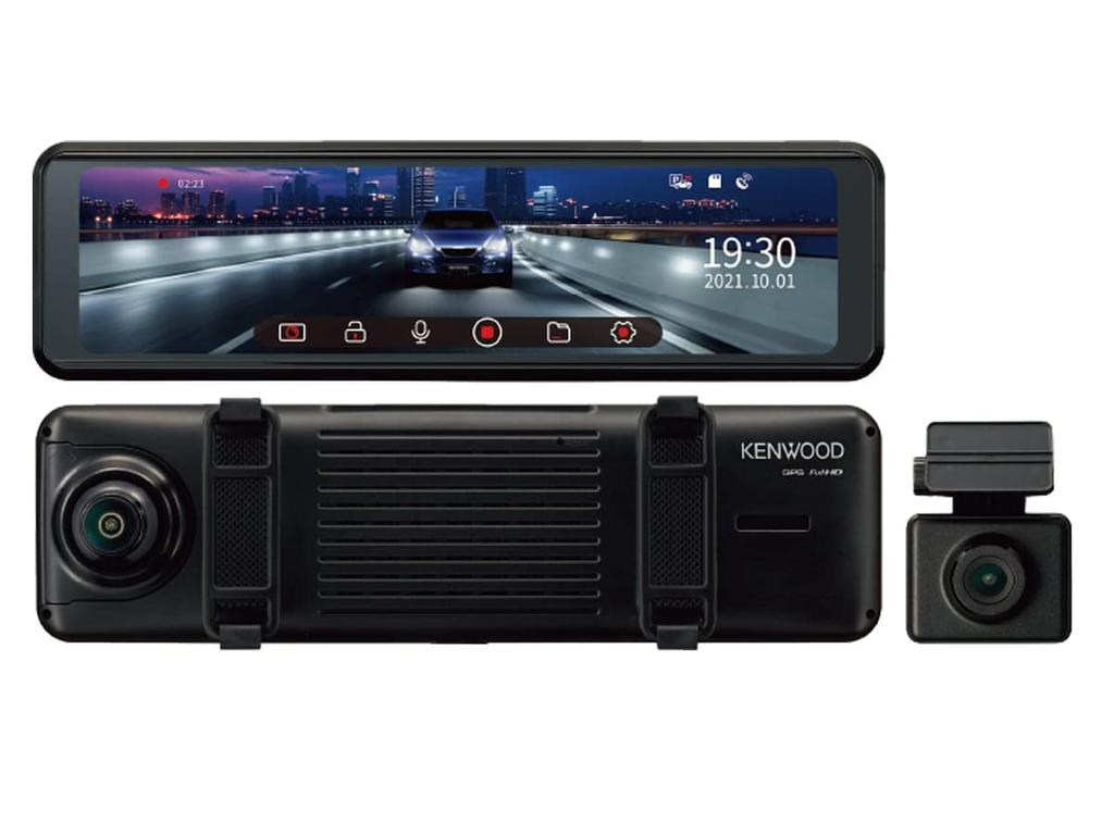 Зеркальное зеркало Kenwood Drive Recorder с большим экраном 10-го типа, оснащенное ЖК-дисплеем IPS спереди и сзади, высокочувствительным датчиком STARVIS CMOS