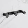 Bathroom Accessories Towel Hook Matte Black Towel Robe Coat Rack Rows Hooks
