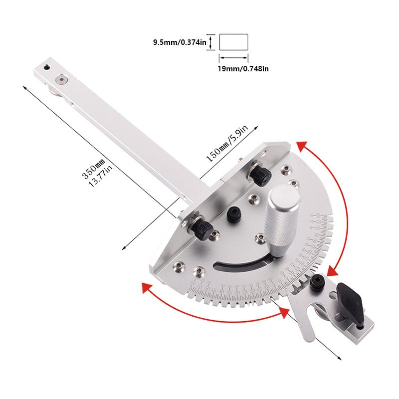 1Pc Miter Gauge Aluminum Alloy Handle For Table Saw Router Miter Gauge Sawing Assembly Ruler DIY Woodworking Tool