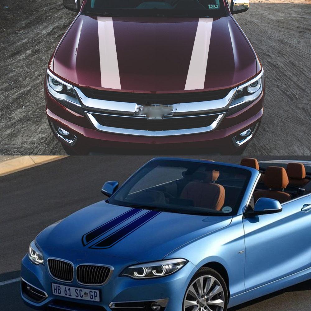 Наклейка на капот автомобиля Длинная полоса Автогонки Спорт DIY Стильный стайлинг Капот Виниловая пленка Наклейки Тюнинг Аксессуары