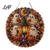 Acrylic Pendant for Home Decoration Halloween Hanging Ornament 2D Flat Pendant Ghost Skull Weatherproof Garden Ornament Witch Indoor Outdoor Window