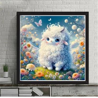 5D Diy Новая Алмазная Картина Вышитая Крестом Овца Картина Мозаика Вышивка Внутреннее Детское Украшение Стены Подарок
