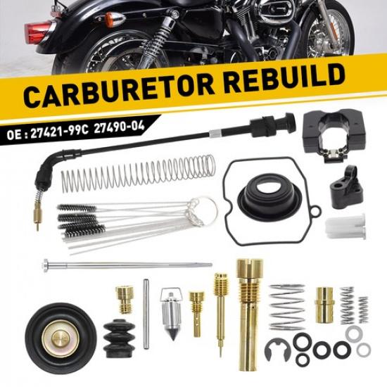 Carburetor Rebuild Kit Choke Cable For Harley-Davidson Sportster 883 1200 Carb