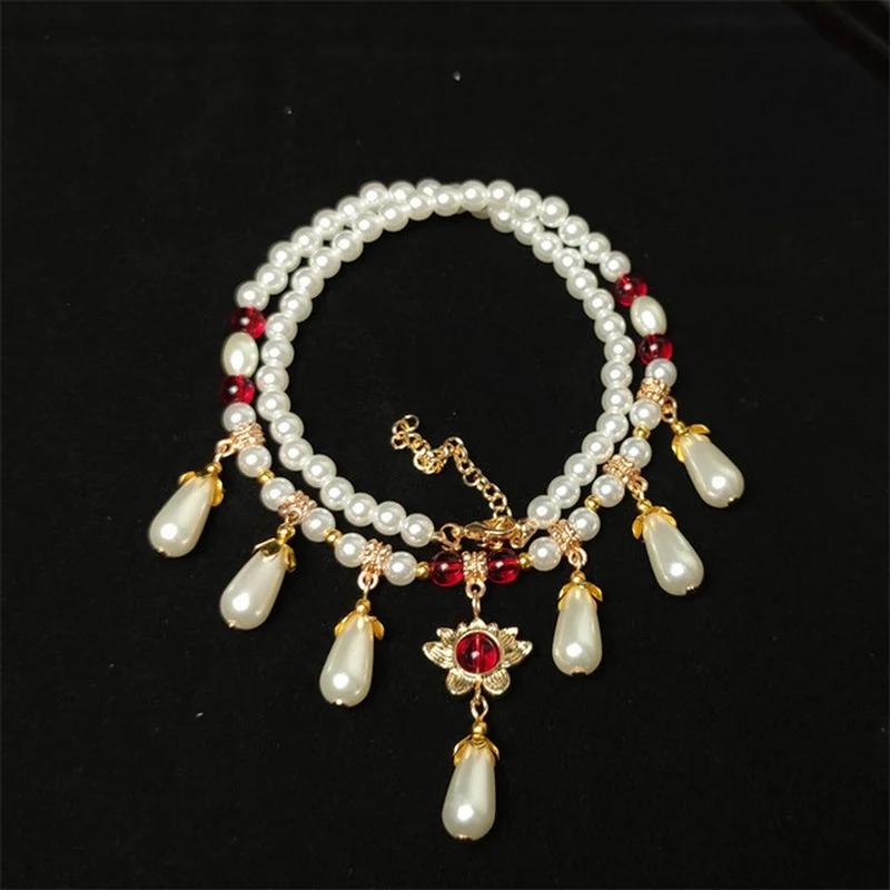 Beautiful Retro Chinese Hanfu Soft Yingluo Necklace Retro Cheongsam Clavicle Chain Song Dynasty National Style Accessories