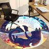1pc Moonlit Cats Office Round Area Rug,  Mat Suitable ForOffice, Under Office Chairs Bedroom Living Room Home Decor, Room Deco
