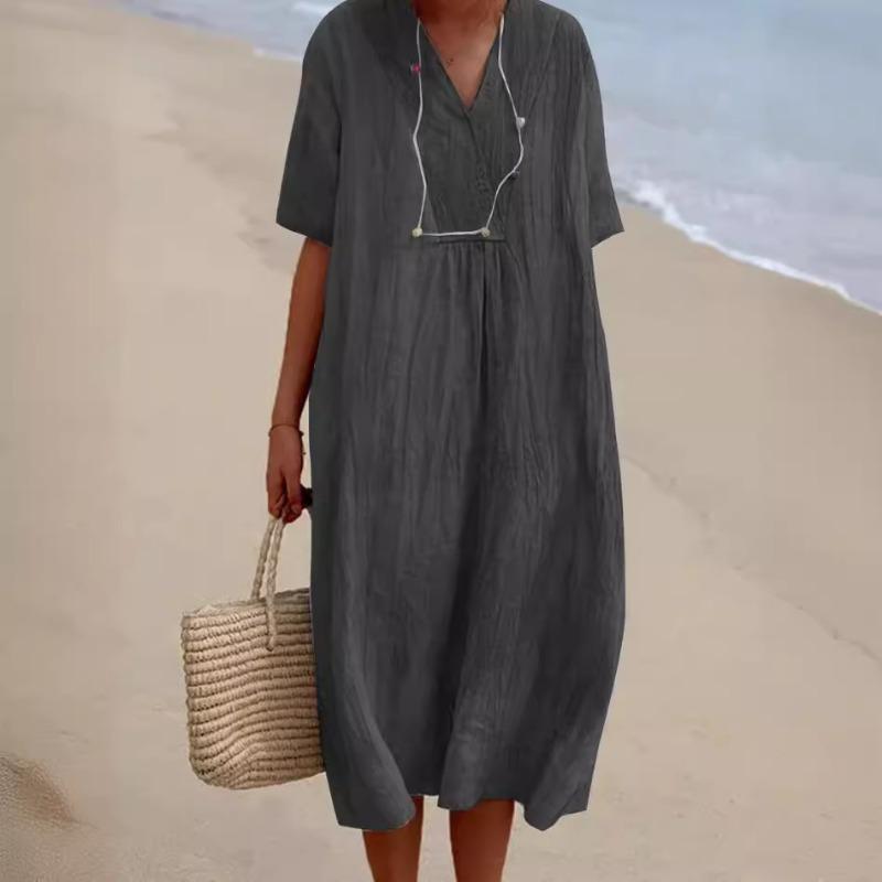 Новая женская одежда на весну и лето 2025 года, универсальные популярные модели, повседневные тонкие юбки, однотонные хлопковые и льняные модели