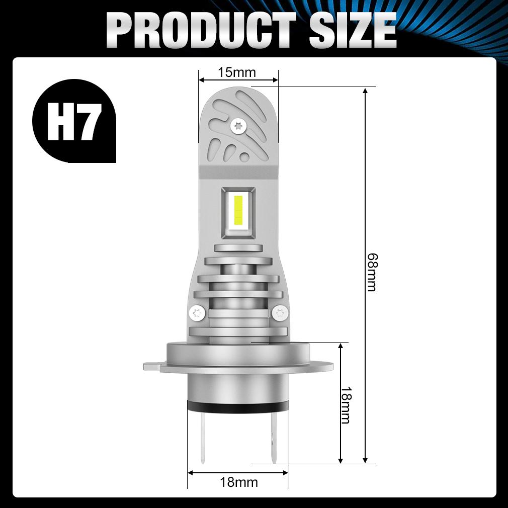 2 шт. H7 CSP светодиодные фары мини-безвентиляторные фары противотуманные фары 20000 лм автомобильные беспроводные фары автомобильные фары супер яркие 6000 К