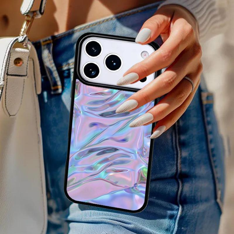 Голографический Доп Триппи Принт Чехол Для Телефона Для iPhone 17 Air 14 15 13 12 Max Чехол Для Apple 14 15 16 16e 11 Pro Max Plus