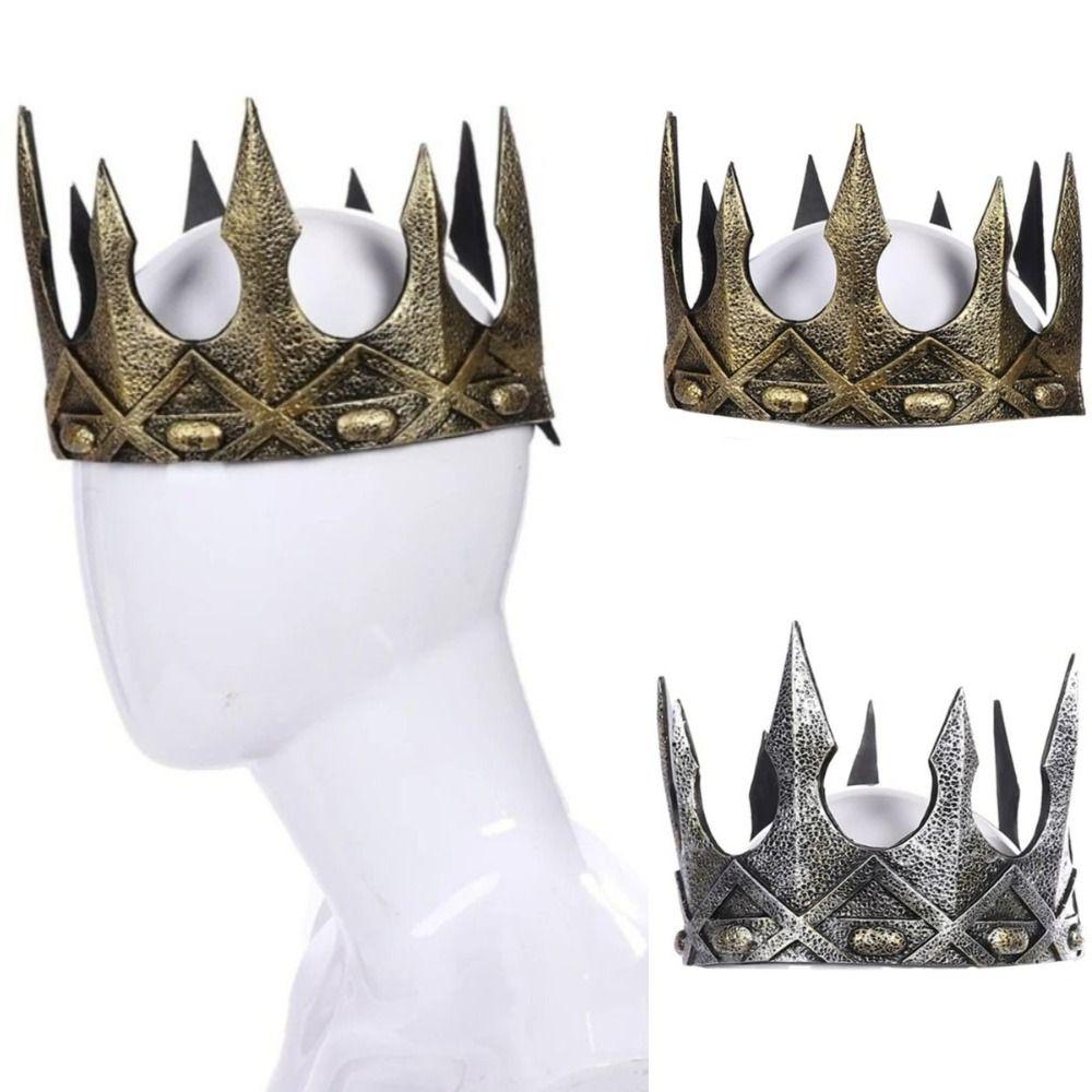 Vintage King Crown Medieval Halloween Costume Headwear Cosplay Headdress Stage Performance