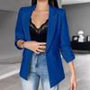 Women Suit Coat Lapel Long Sleeve Flap Pockets Suit Jacket Solid Color Open Front Office Lady Business Outwear